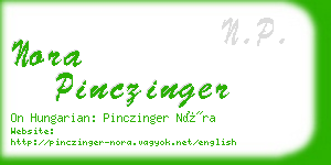 nora pinczinger business card